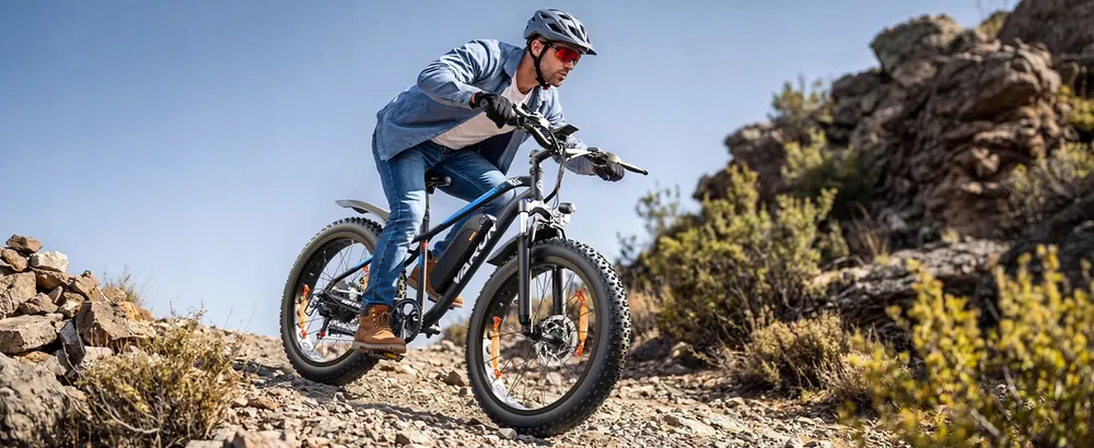 VARUN electric fat bike with 26x4.0 inch wide tyres, 250W motor, 48V 13AH battery