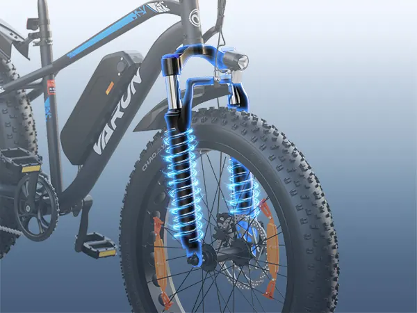 VARUN electric bike 26 inch wheels with 4.0 inch wide fat tyres, 250W motor