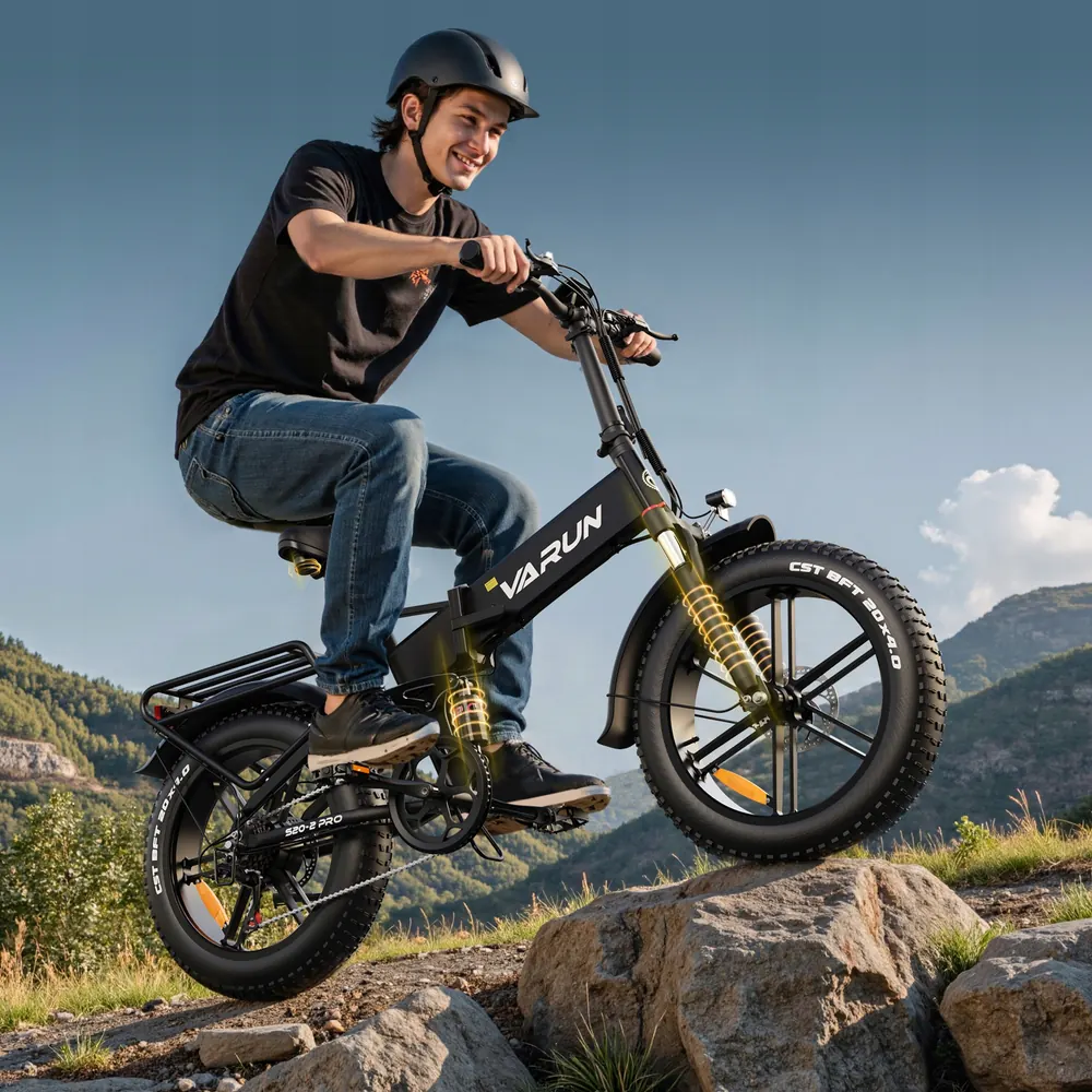 VARUN S20-2 PRO folding electric bike pre-assembled and tuned for riding