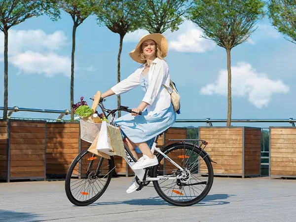 VARUN S700-2 urban electric bike for women, 250W motor, 28 inch wheels