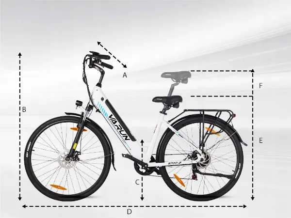 VARUN S700-2 women's electric city bike with 150kg maximum load capacity