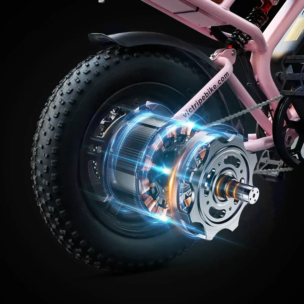 Victrip R6 battery pack mounted on the frame with LED display