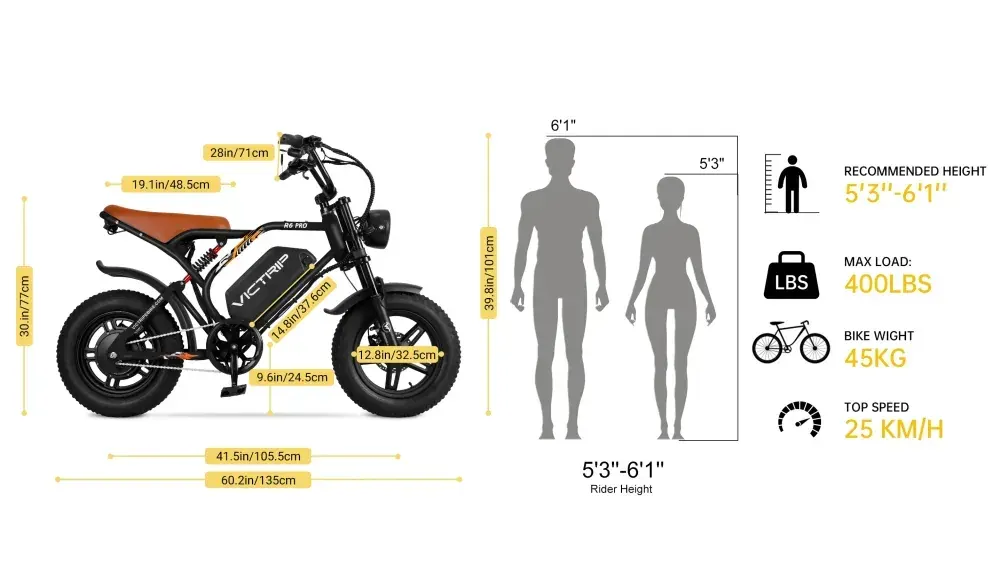 Victrip R6 Pro Fat Tyre Electric Moped Bike image 2