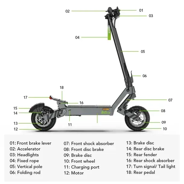 Vipcoo VS3 Touch Screen Electric Scooter image 9