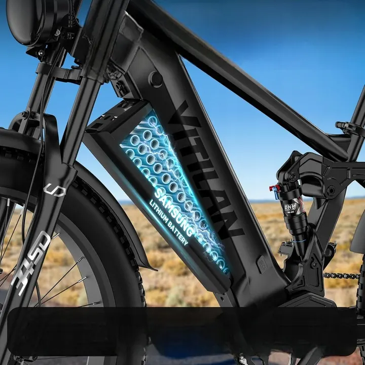 Yellow VITILAN T7 PRO electric bike, hydraulic disc brakes, fat tire e-bike
